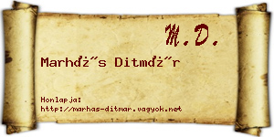Marhás Ditmár névjegykártya